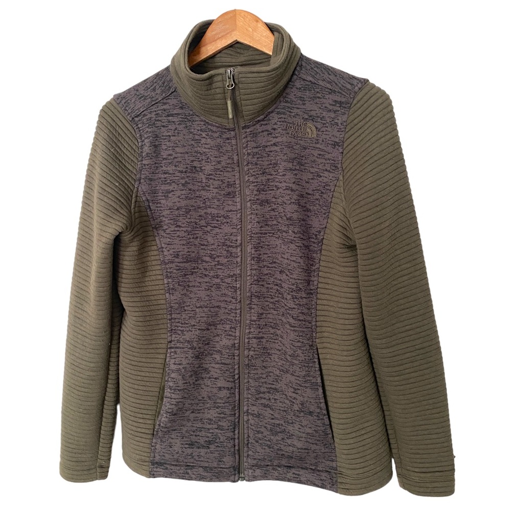 The North Face Indi Zip Front Jacket Green Gray Size Medium